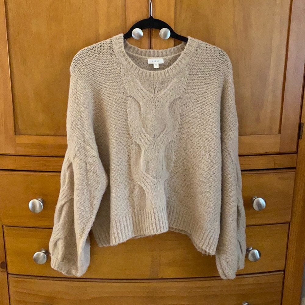 Beautiful, soft, “debut” sweater. Size Large. Like new!
